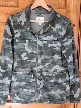 Old Navy Camo Utility Jacket - Green Camouflage, Size M